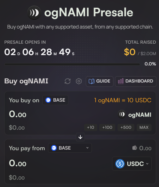 NAMI Token Presale Update