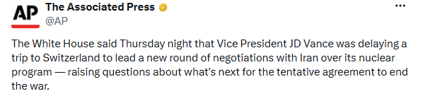 JD Vance postponed Switzerland trip JD Vance postponed Switzerland trip