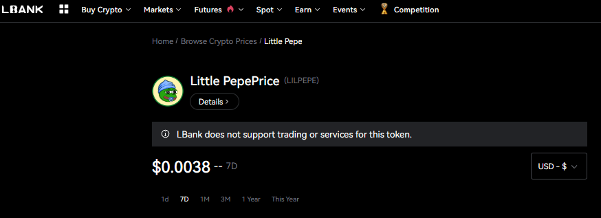 lilpepe trading at 0.0038