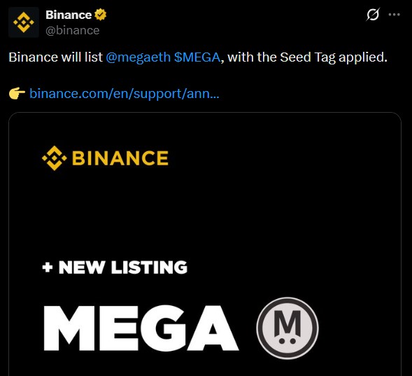 MegaETH Binance listing today