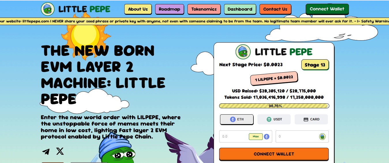 Little Pepe presale dashboard