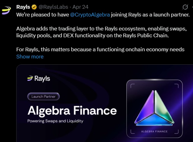 Algebra Finance Rayls