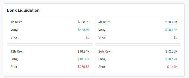 Liquidation Data of $BONK