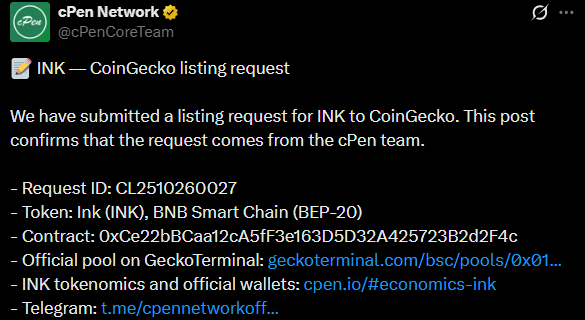 Ink Network News Official X Post Ink Network News Official X Post