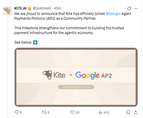 KITE joins Google Agent Payments Protocol AP2 as Community Partner