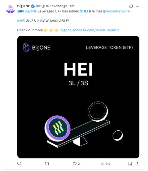 BigONE announced on X Account