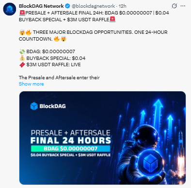 PRESALE + AFTERSALE FINAL 24H: BDAG $0.00000007