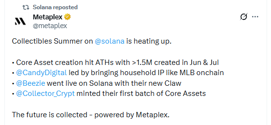 Solana NFT Grows as Metaplex Passes 1.5M Mints