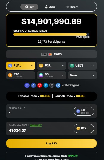 bfx presale details