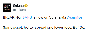 ARB live on Solana ARB live on Solana