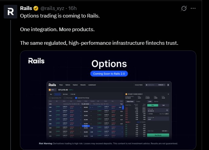 Rails Options Trading Launch: A Major Step