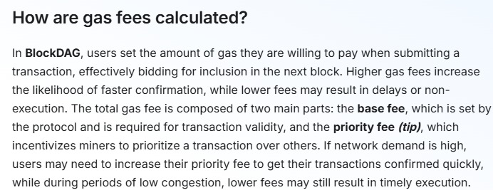 BlockDAG Gas Fees BlockDAG Gas Fees