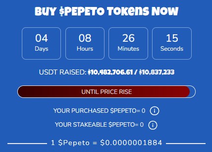 Pepeto Coundown Live On Website