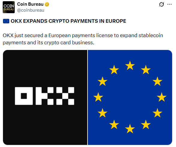 OKX expands crypto payments in Europe