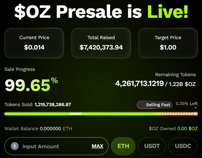 PRESALE IS LIVE $OZ