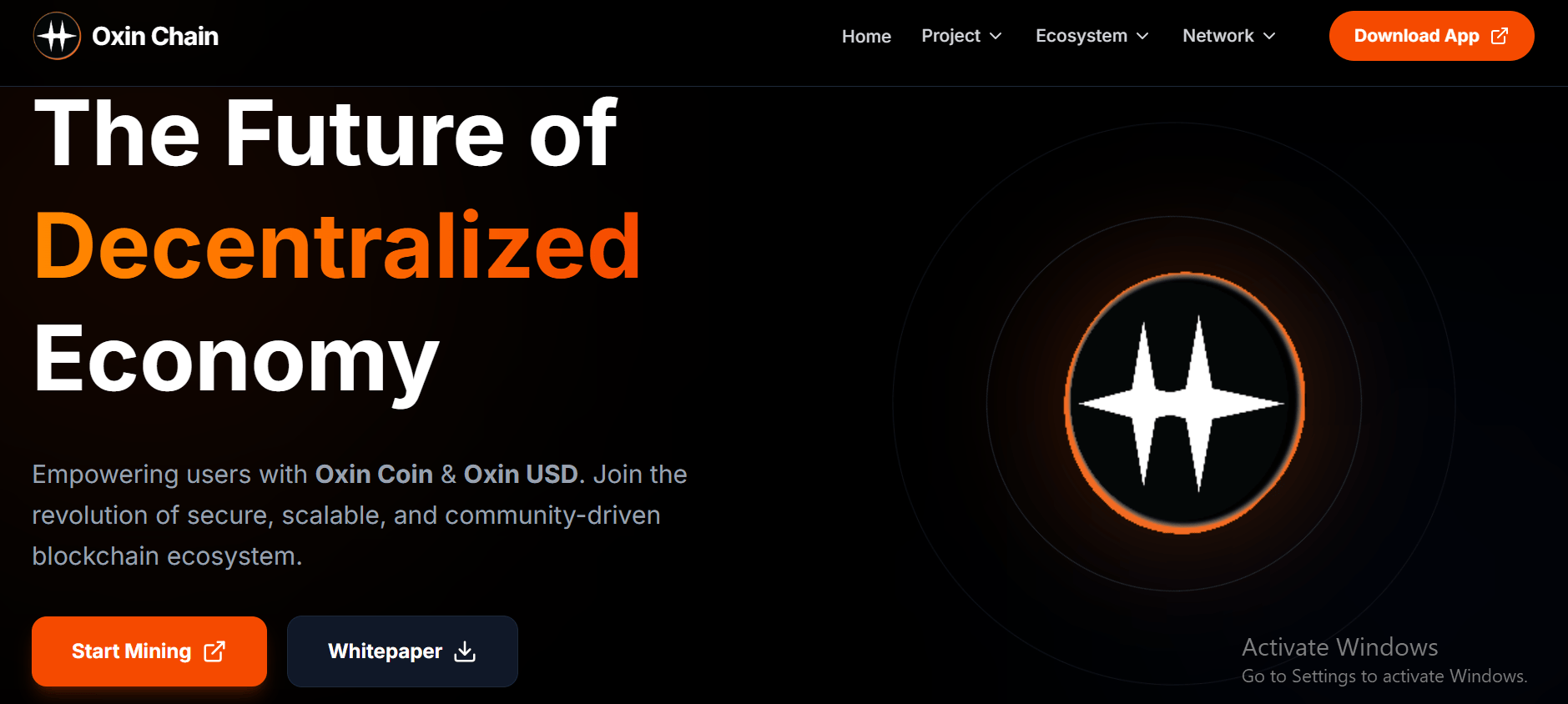 platform view of oxin chain blockchain
