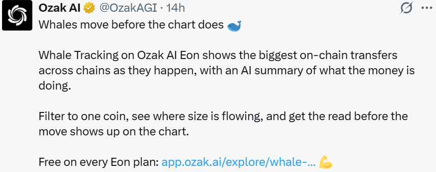 Ozak AI News: Whale-Tracking Update Ozak AI News: Whale-Tracking Update