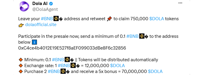 Dola AI Presale and Airdrop Details Dola AI Presale and Airdrop Details