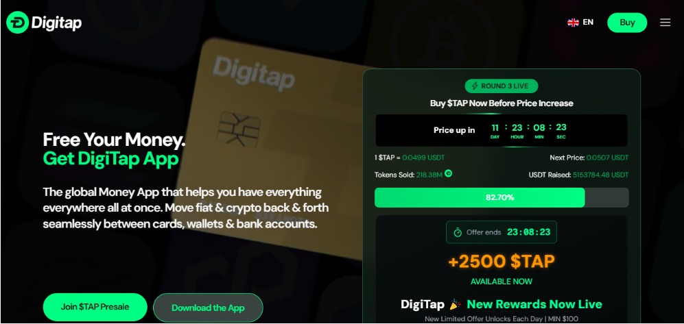 Digitap crypto presale blockchain fintech payment platform