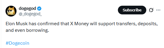 doge on X official anauncement 
