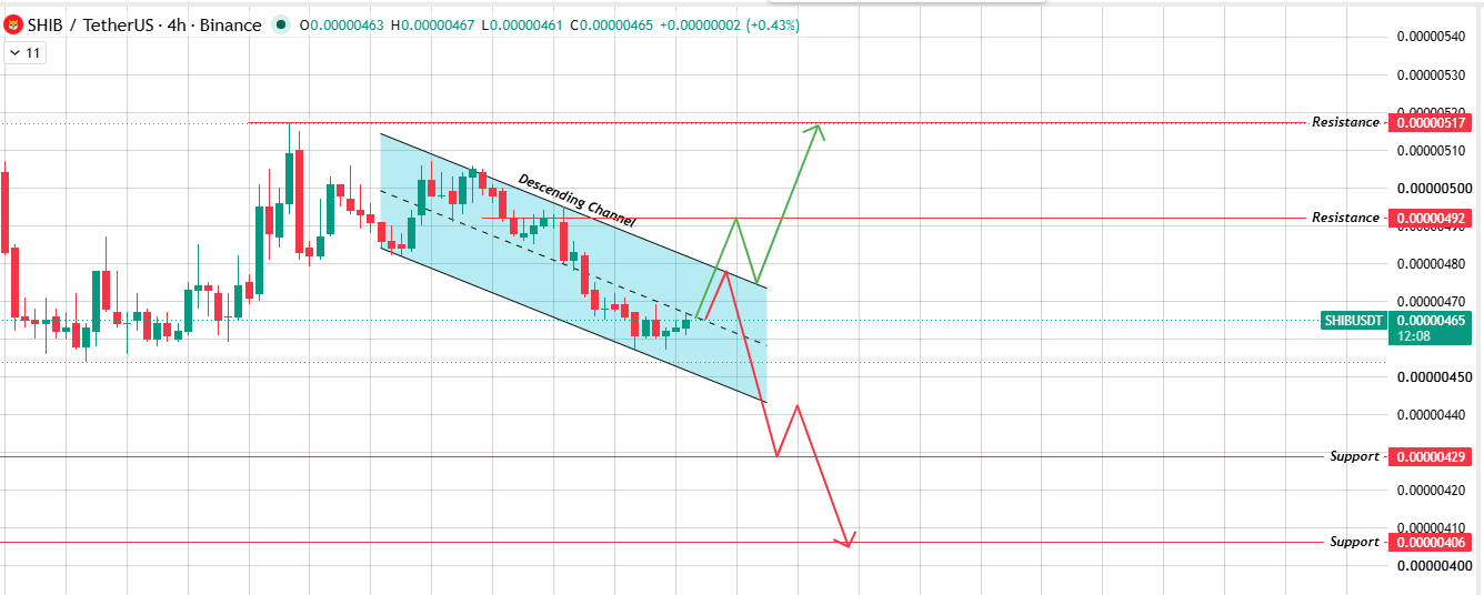 4-Hour Chart Analysis of $SHIB Forecast: