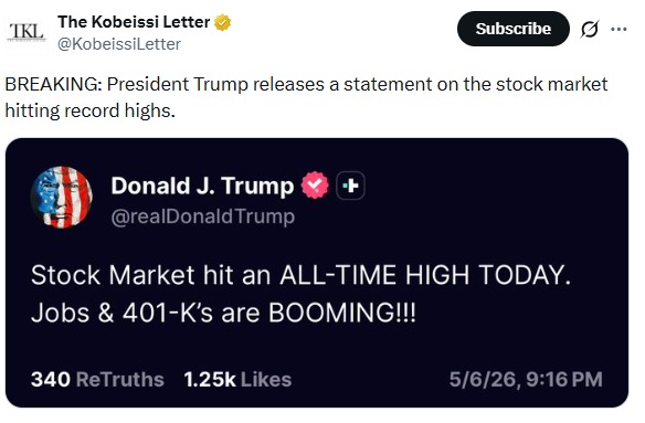 Trump Stock Market Record