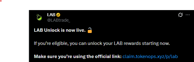 LAB token Claims Officially Live
