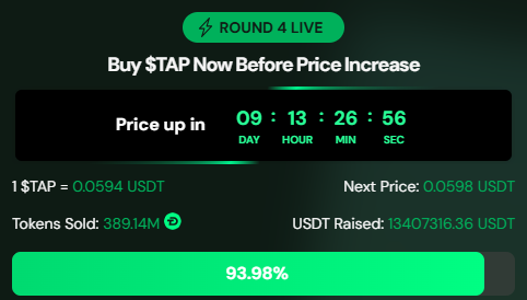 Digitap Presale Live Dashboard 