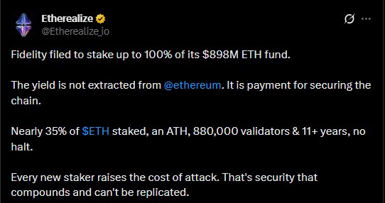 ETH has sat unstaked since the fund launched ETH has sat unstaked since the fund launched