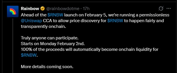 Rainbow Airdrop: Uniswap CCA Rainbow Airdrop: Uniswap CCA