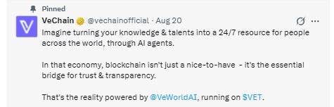 VeChain on X Account