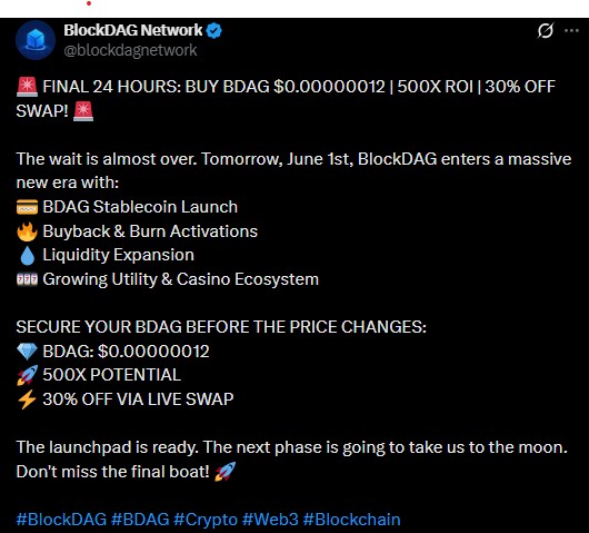 BlockDAG 12 Hours Left BlockDAG 12 Hours Left