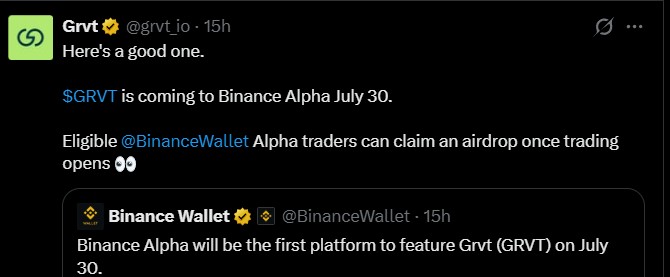 Binance Alpha GRVT Listing Binance Alpha GRVT Listing