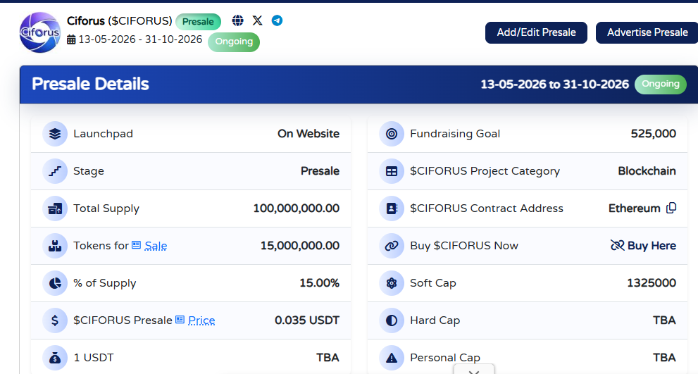 Ciforus Presale Crypto Ciforus Presale Crypto