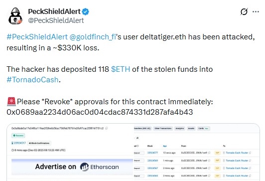 Peckshield alert Tweet Peckshield alert Tweet