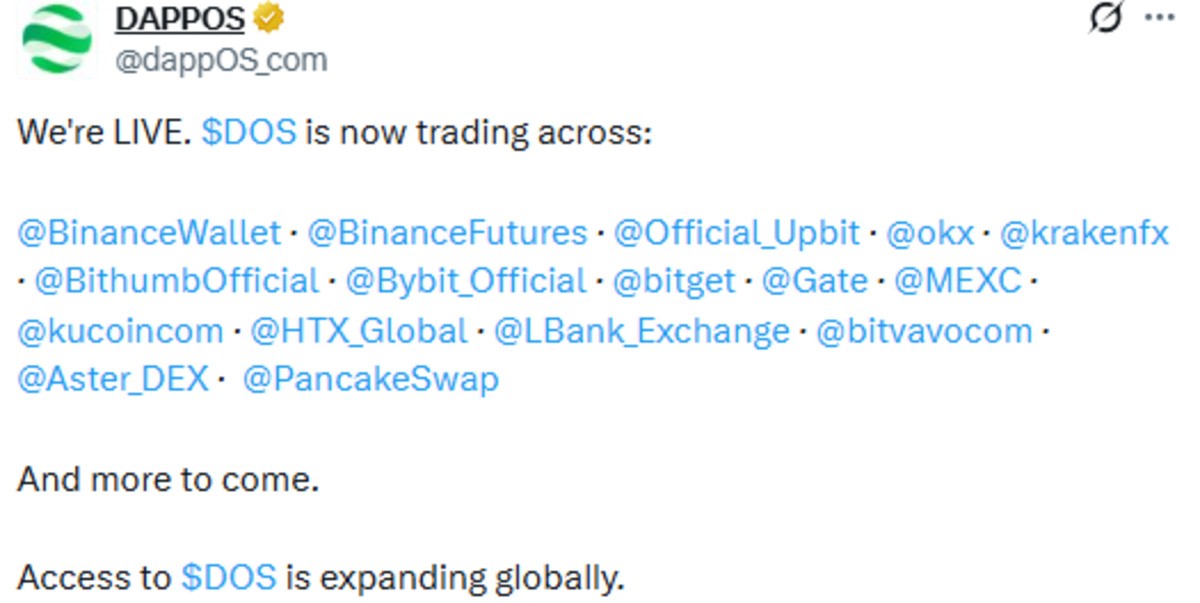 Dappos DOS listing official X Post screenshot 