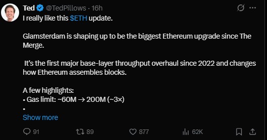 Ethereum Glamsterdam upgrade
