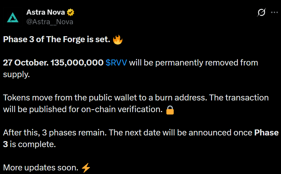 Astra Nova offical post