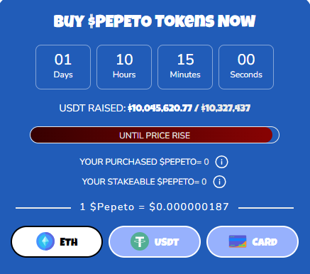 pepeto presale price today