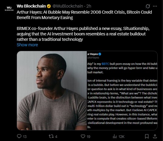 BitMEX co-founder Arthur Hayes published BitMEX co-founder Arthur Hayes published