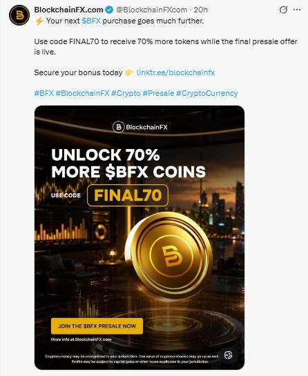 BlockchainFX Final Presale Bonus