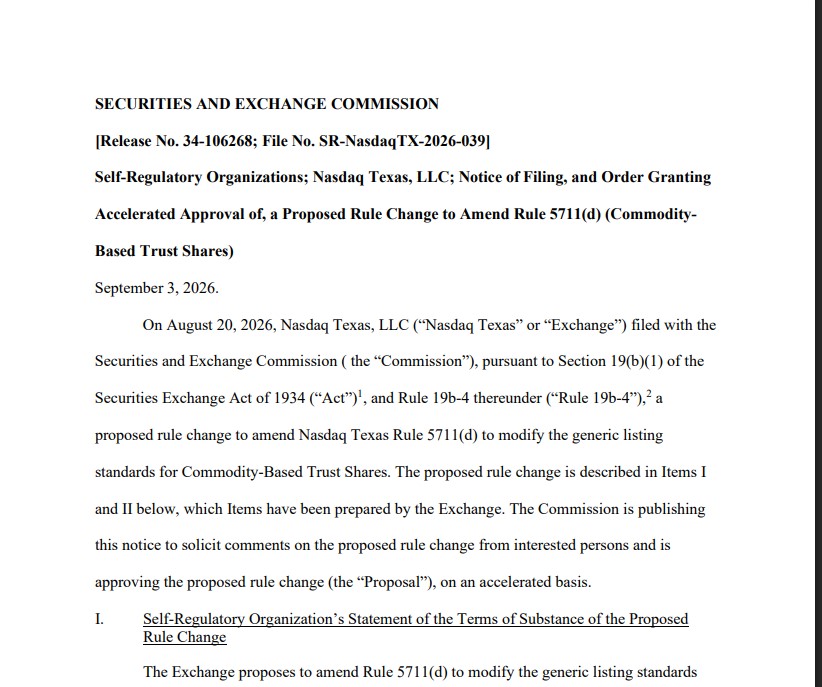 SEC has approved a rule change