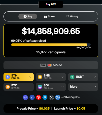 Blockchainfx presale price