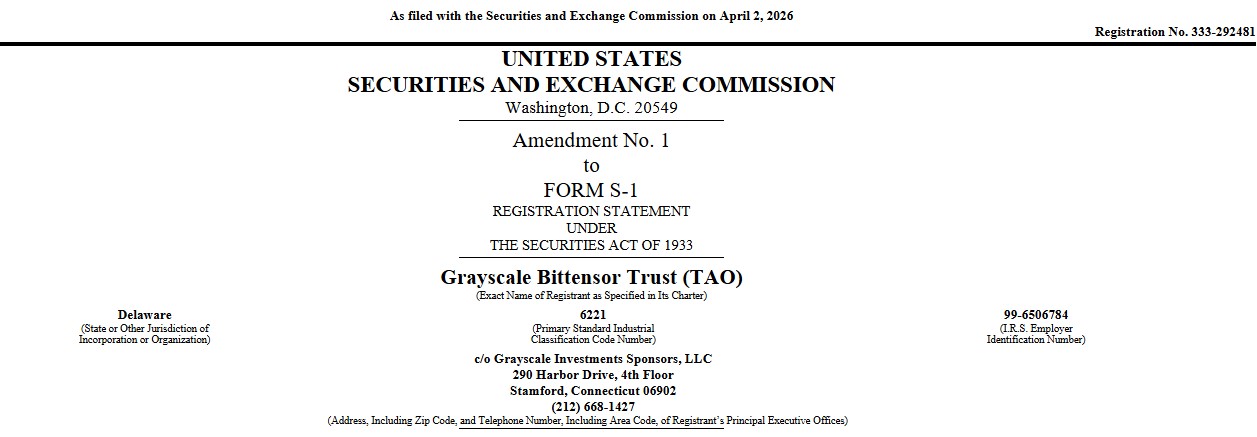 Grayscale Bittensor Trust S-1 Amendment 