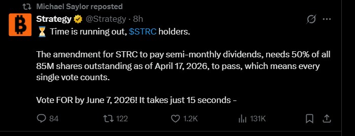 STRC Dividend Vote Deadline STRC Dividend Vote Deadline