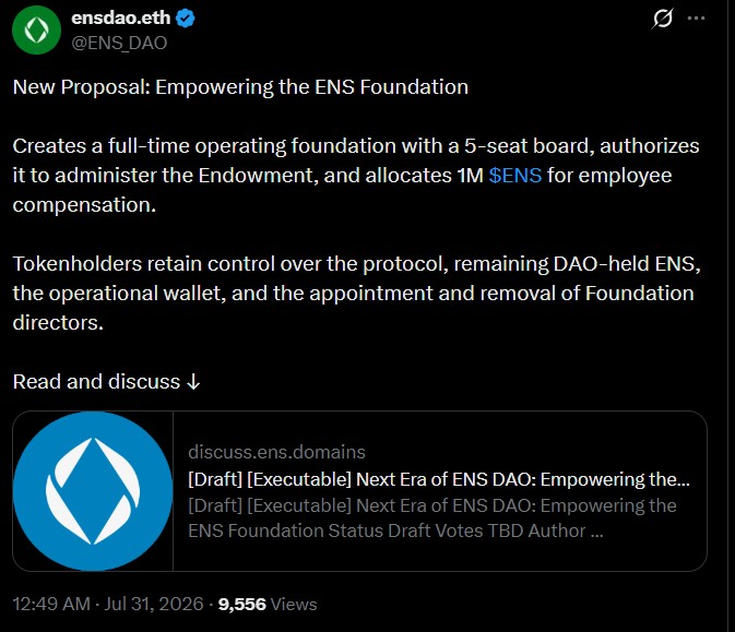 ENS DAO Foundation Proposal ENS DAO Foundation Proposal