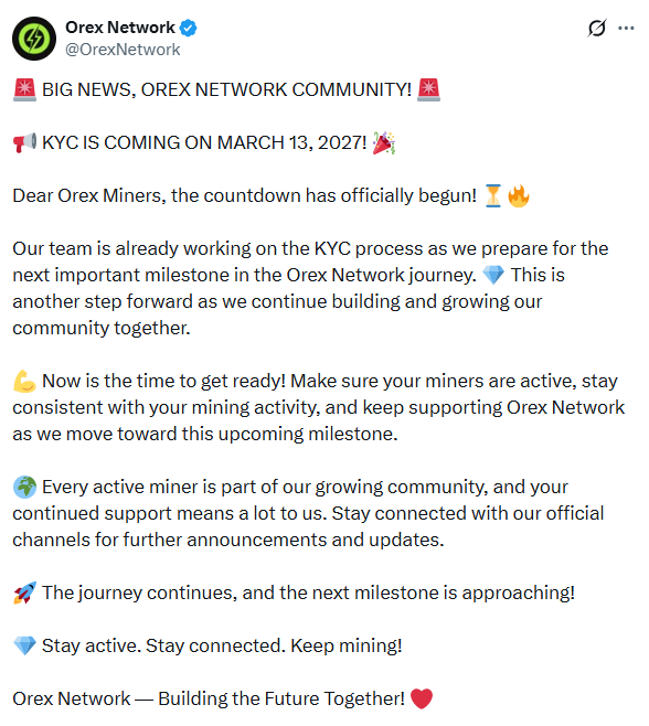 Orex Network Post on X