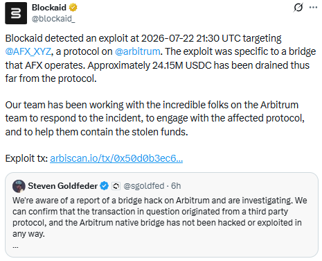 Blockaind update regarding recent attack