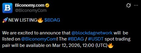 BDAG Biconomy listing