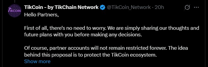 Tikcoin Network Update Tikcoin Network Update